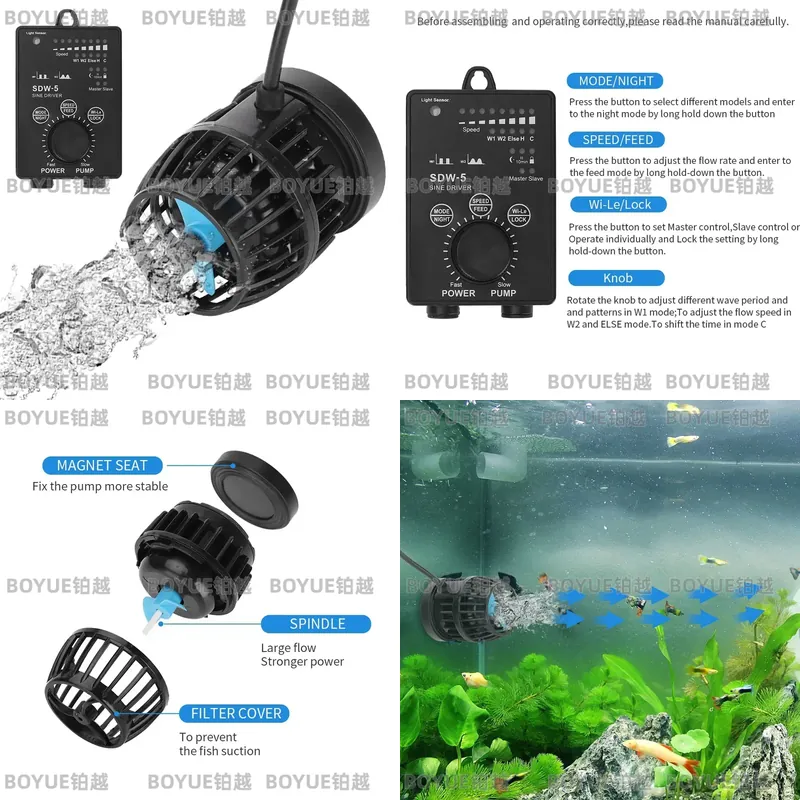 Powerhead Wave Maker - WiFi Akvaryum Dalga Üreticisi Sessiz Sirkülasyon
