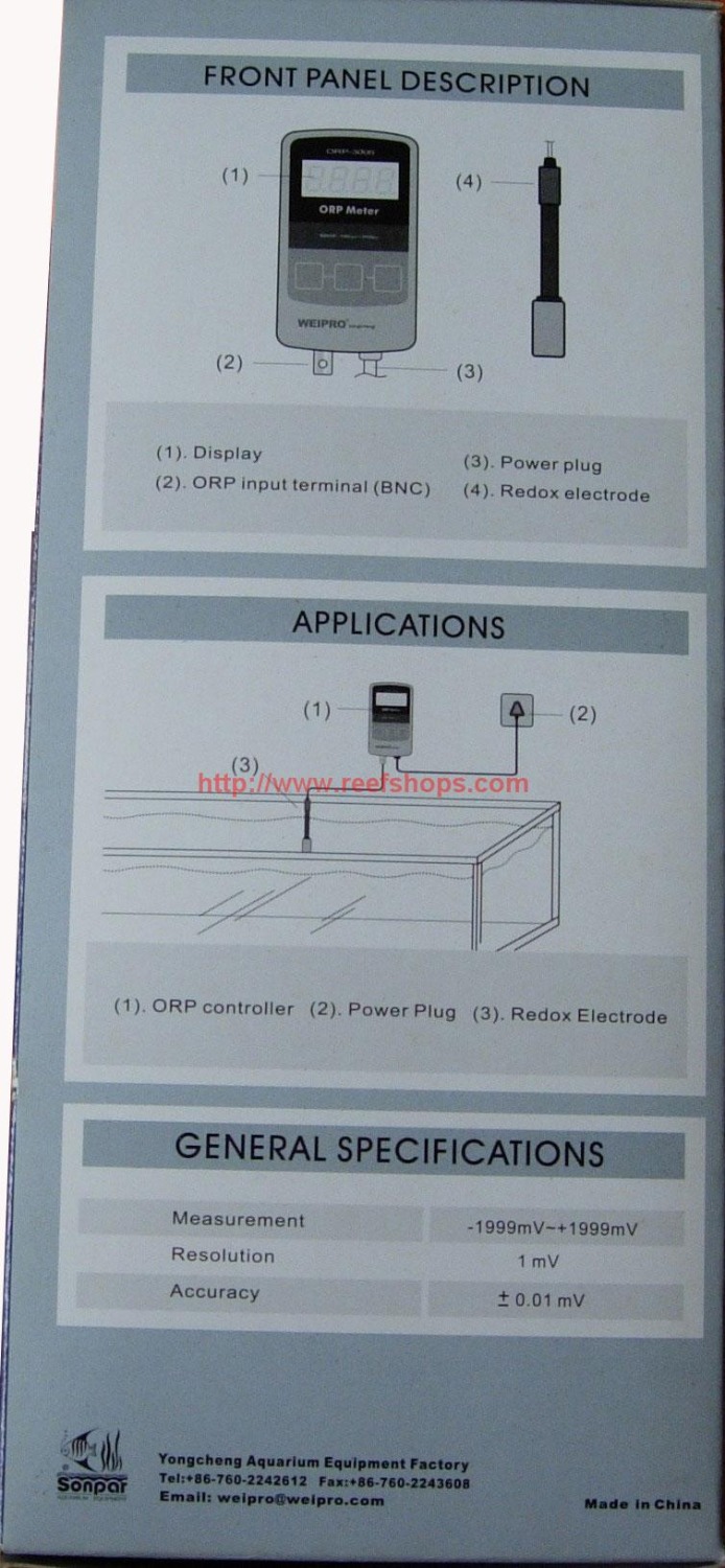 AKVARYUM ORP Ölçer WEIPRO ORP  - Aquarium Marine Color incelemesi ve fiyatı
