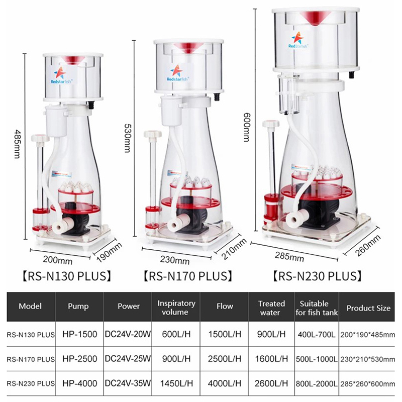 110-240V Kırmızı Deniz Yıldızı - Marine Aquarium Protein Skimmer incelemesi ve fiyatı